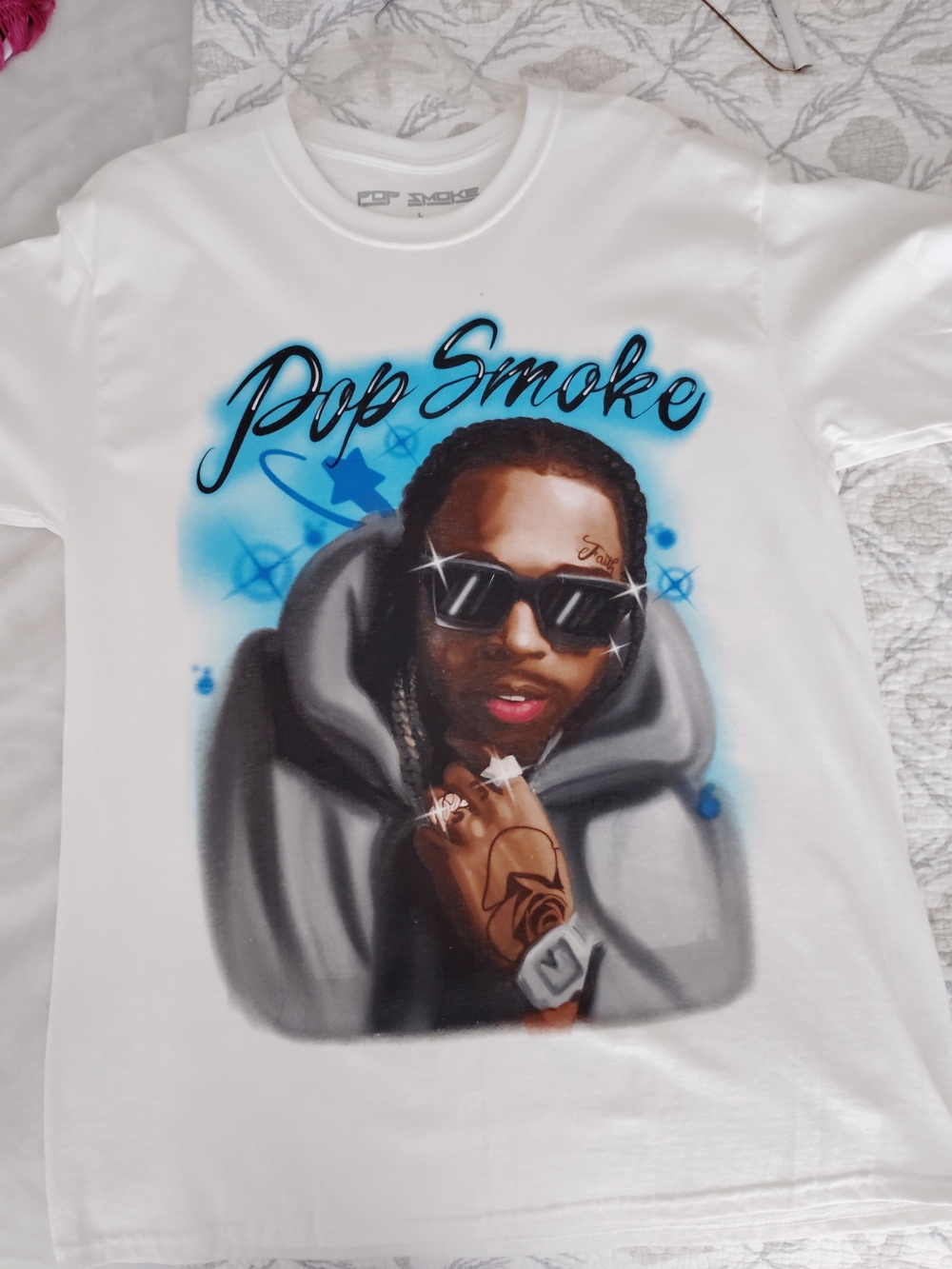 Pop Smoke Graphic Tee - White